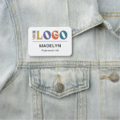 Business White Company Logo Employee Magnetic 名札 (インサイチュ)