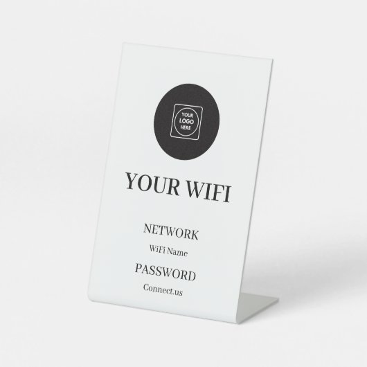 Business WiFi Code Logo Display Pedestal Sign 台座サイン (正面)