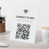 Business Wifi Network QRコードホワイトモダン 台座サイン (インサイチュ)