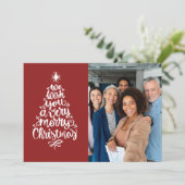 Business Wish You A Merry Christmas Red Team Photo シーズンカード (スタンド正面)