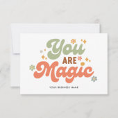 Business You are魔法レトロBohoフローラありがとう 招待状 (正面)