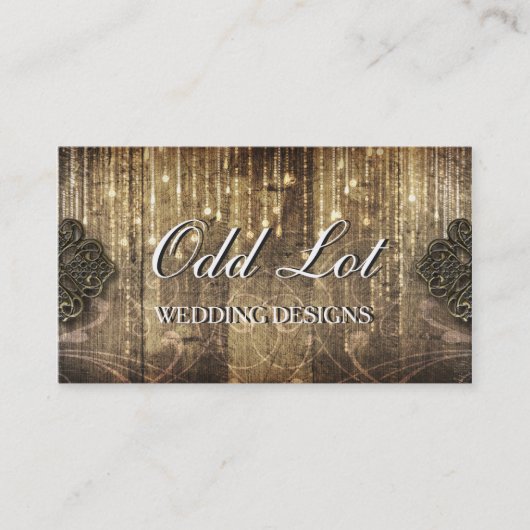 BusinessCard素朴な金属および木ウェディングプランナー 名刺 (正面)