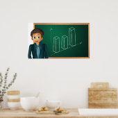 Businessman Presenting Growth Bar Chart ポスター (キッチン)
