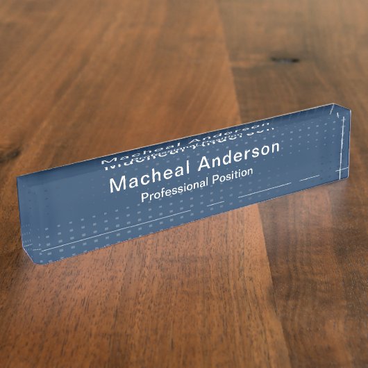 Businessman Professional Modern Blue  デスクネームプレート (側面)