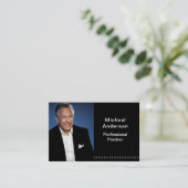 Businessman Professional Modern Photo Black  名刺 (スタンド正面)