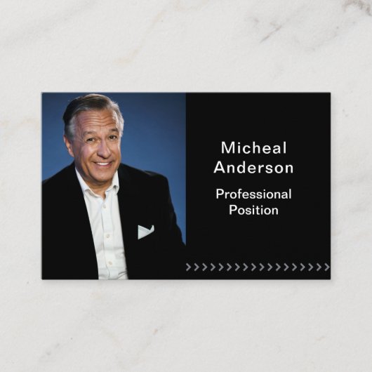 Businessman Professional Modern Photo Black  名刺 (正面)