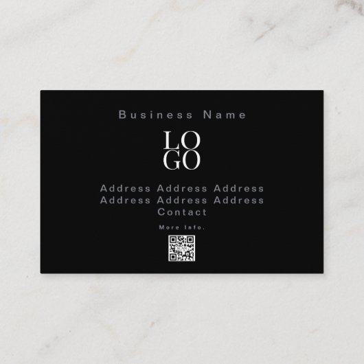 Businessman Professional Modern Photo Black  名刺 (裏面)