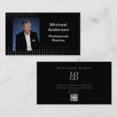 Businessman Professional Modern Photo Black  名刺 (正面/裏面)