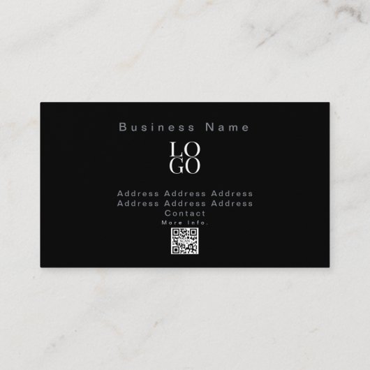 Businessman Professional Modern Photo Black  名刺 (裏面)