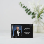 Businessman Professional Modern Photo Black  名刺 (スタンド正面)