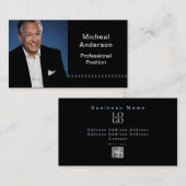 Businessman Professional Modern Photo Black  名刺 (正面/裏面)