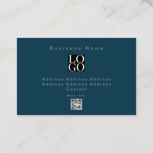 Businessman Professional Modern Photo Dark Blue 名刺 (裏面)