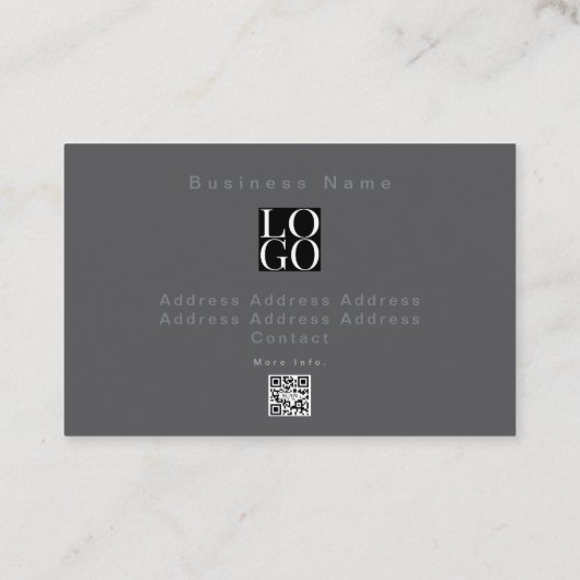 Businessman Professional Modern Photo Dark Grey 名刺 (裏面)