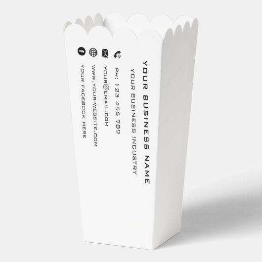 BusinessName Info会社のプロモーションポップコーンボックス フェイバーボックス (正面)