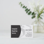 Businssカードを修理するモダンなキーボードコンピュータ 名刺 (スタンド正面)