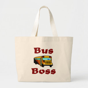 Bussのボス。 スクールバスの運転者袋 ラージトートバッグ