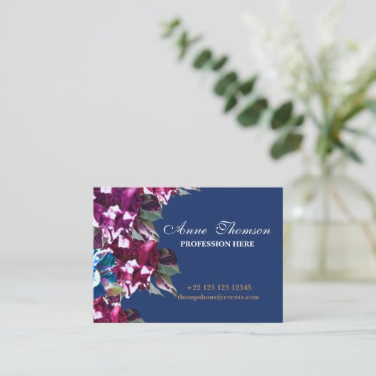 Bussinesエレガントで、クラシックな花の専門のカード 名刺 (スタンド正面)