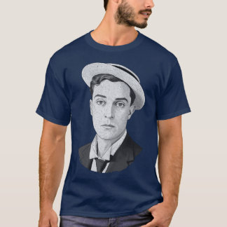 Buster Keaton Digital Distressed Grunge Portrait o Tシャツ