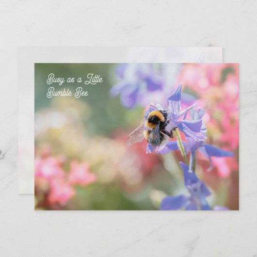 "Busy as a Little Bumble Bee" Soft Pastel Flowers (正面/裏面)