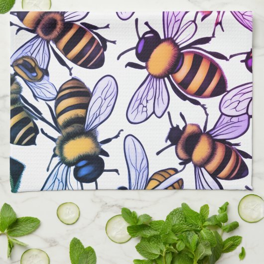 Busy bee  キッチンタオル (折り畳み)