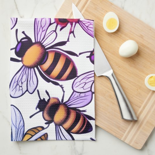 Busy bee  キッチンタオル (四つ折り)