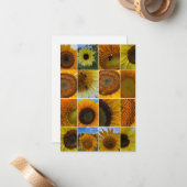 Busy Bee Sunflower Collage  ノートカード (正面/裏面インサイチュ)