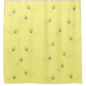 Busy Bee Yellow Pattern シャワーカーテン (正面)