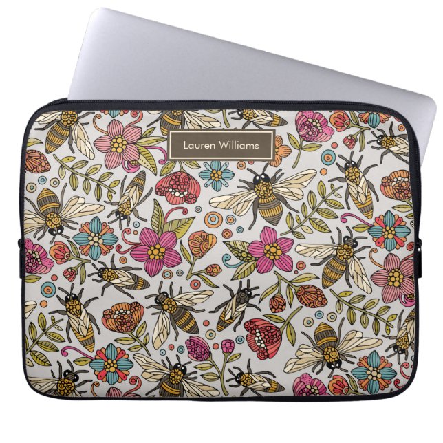 Busy Bees iPad ラップトップスリーブ (正面)