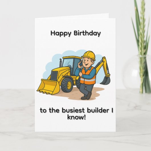 Busy Builder Birthday card カード (正面)