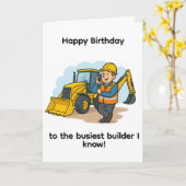 Busy Builder Birthday card カード (黄色い花)