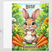Busy Bunny | かわいいキャラクターの子供部屋アート (正面/裏面)