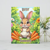 Busy Bunny | Cute Cartoon Kid's Nursery Art (スタンド正面)