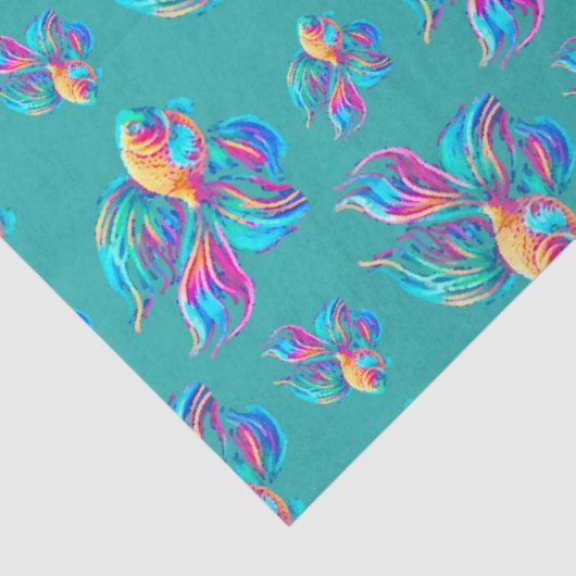 Busy Fishes Cyan 薄葉紙 (詳細)