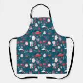 Busy Kitchen Utensils Pot Baking Bakery Pattern エプロン (正面)
