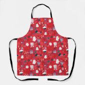 Busy Kitchen Utensils Pot Baking Bakery Pattern エプロン (正面)