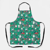 Busy Kitchen Utensils Pot Baking Bakery Pattern エプロン (正面)