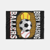Busy Raising Llers Softll Soccer Sell Mom  フリースブランケット (正面(横))