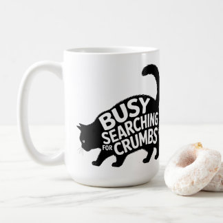 Busy Searching for Crumbs Fat Cat Diet Humor コーヒーマグカップ