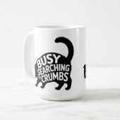 Busy Searching for Crumbs Fat Cat Diet Humor コーヒーマグカップ (正面左)