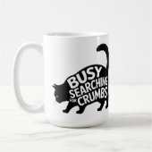 Busy Searching for Crumbs Fat Cat Diet Humor コーヒーマグカップ (左)