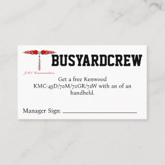 BUSYARDCREW クーポン 名刺