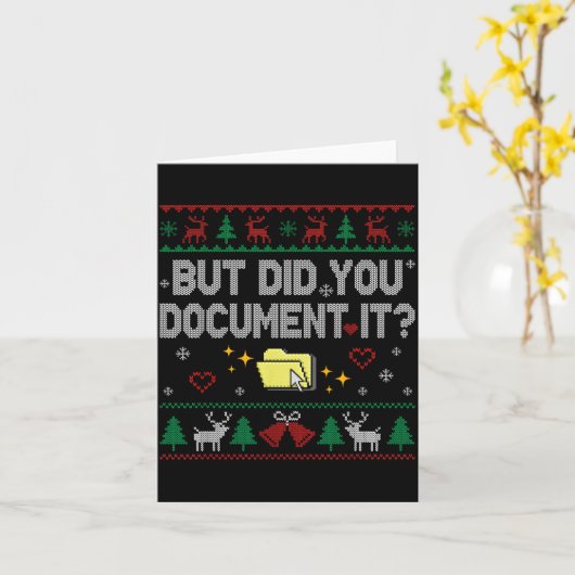 But Did You Doent It Funny Office Christmas Ugly S カード (黄色い花)