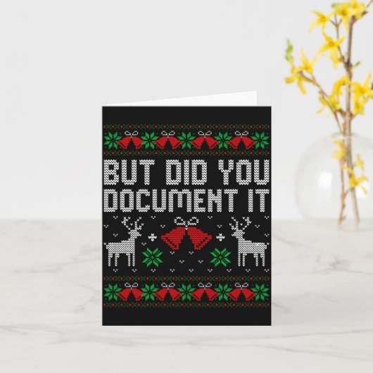 But Did You Doent It Funny Office Christmas Ugly S カード (黄色い花)