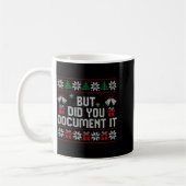 But Did You Doent It Funny Office Christmas Ugly S コーヒーマグカップ (左)
