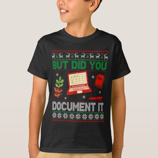 But Did You Doent It Funny Office Christmas Ugly S Tシャツ (正面)