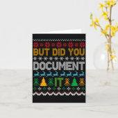 But Did You Doent It Ugly Funny Christmas Sweater  カード (黄色い花)