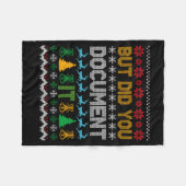 But Did You Doent It Ugly Funny Christmas Sweater  フリースブランケット (正面(横))