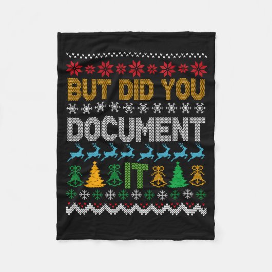 But Did You Doent It Ugly Funny Christmas Sweater  フリースブランケット (正面)