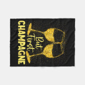 But First Champagne Funny New Year Holiday-season  フリースブランケット (正面(横))