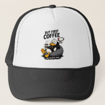 BUT FIRST COFFEE コーヒーハumor トラッカーハット